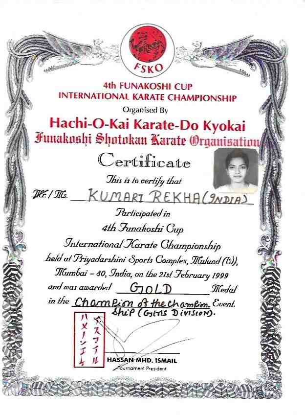 4th Funakoshi Cup International Karate Championship Gold