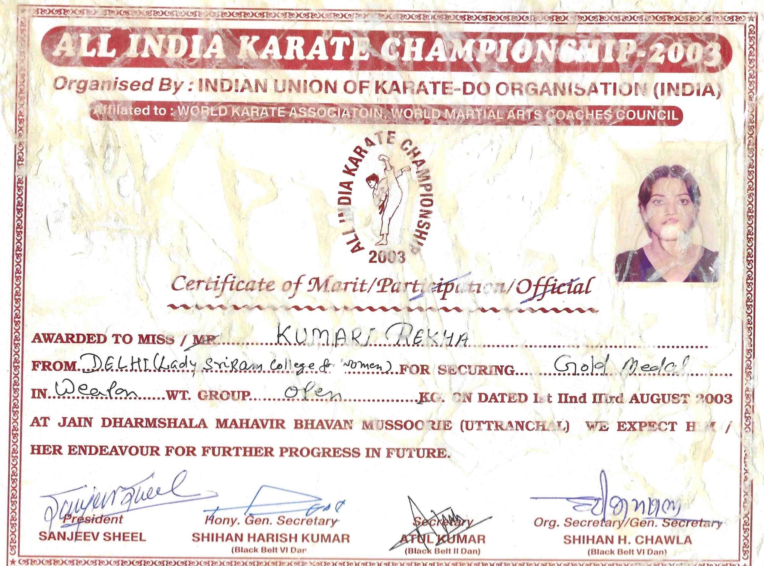 All India Karate Championship – 2003