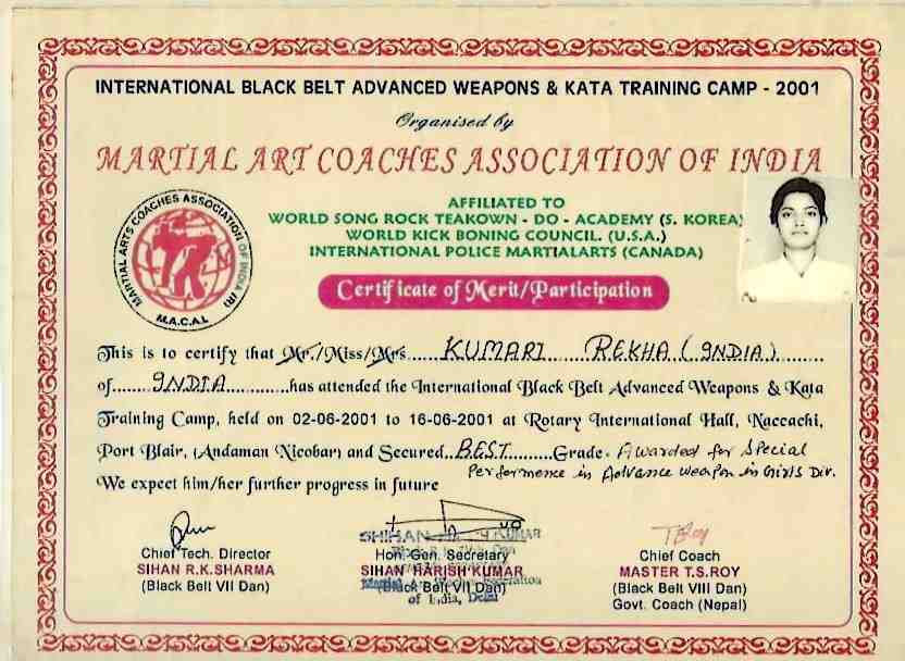 International Black Belt Weapons Training Camp – 2001