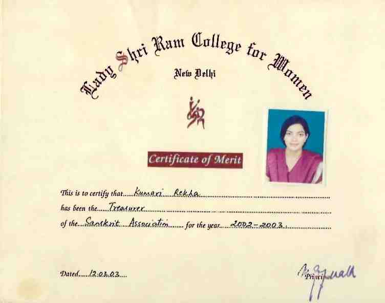Lady Shri Ram College For Women – Treasurer 2002-2003